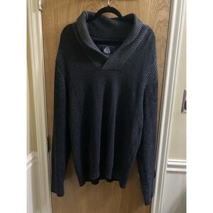 American Rag Mens Cowlneck Sweater Size XXL Black Cotton Stretch Pullover Twill